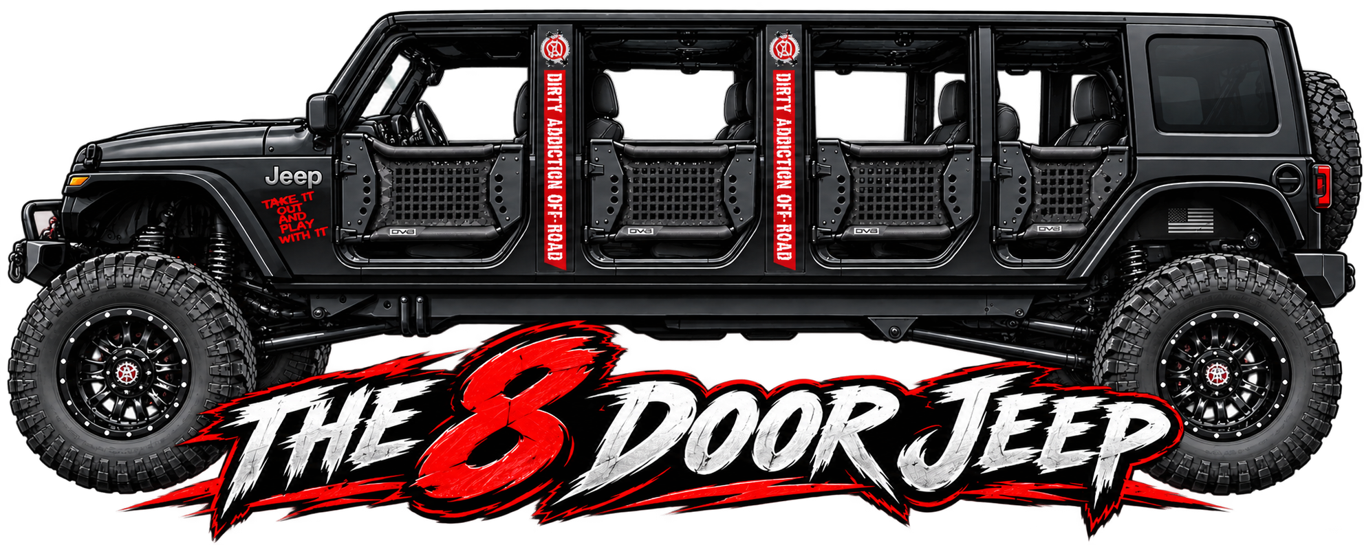 8 Door Custom Jeep - Dirty Addiction Off-Road